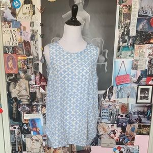 Michael Kors sleeveless tank blue/white motif
